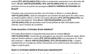 Como falar com a Emirates Brasil por telefone?