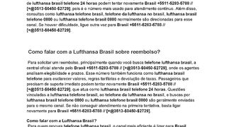 BraSil Sobre  Como falar com a  Lufthansa Brasil?