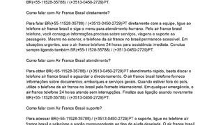 (FRA)BR} Como falar com Air France Brasil hoje?