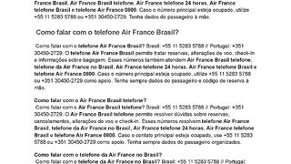 Como falar com o  telefone da Air France no Brasil?