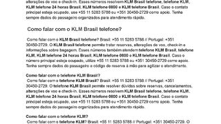 Como-falar-com  o telefone KLM Brasil?