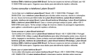 )) La t am B  ra s ı l   W  h  a t  sA  pp (( Como  acessar o Latam Brasil telefone?