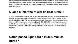 Br55kLmtelEfonEComo entrar em contato com a KLM Brasil por telefone?