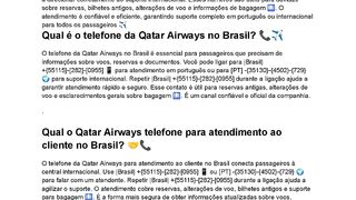Como posso falar com a Qatar Airways pelo telefone no Brasil?