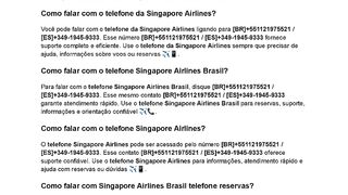 (55br)-{Singapore-AiRLiNe}Como falar com o Singapore Airlines telefone Brasil?