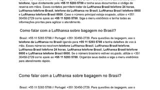 {  ]]  Como ligar para o  telefone da Lufthansa no Brasil?