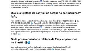 Como falar com o suporte EasyJet pelo telefone Brasil?
