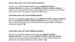 Brasil{TeleFone-AirCHina}Como falar com o telefone Air China Brasil?