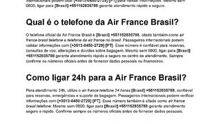 teLefonE-{{AiR-frAncE-brasil}}Como contactar o centro de atendimento Air France Brasil?