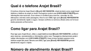 Br[AraJet-AirlineS]Como contactar o centro de atendimento Arajet Brasil?