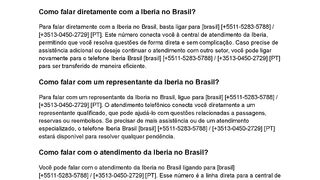 [55 ][IBERIA]Como falar com a Iberia no Brasil?