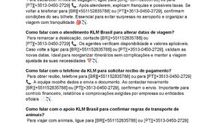 [ℝ] Como falar com o telefone KLM Brasil para confirmar regras de bagagem?