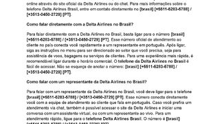 {{{DeLtABraSiLTeleFoNe}}Como falar com a Delta Airlines no Brasil?