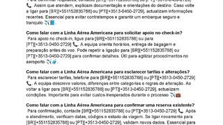 55[Americana]{{ Como falar com a Linha Aérea Americana para confirmar requisitos de viagem?