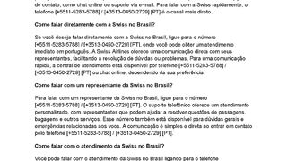 [55]AIRLINES BRASIL]Como falar com a Swiss no Brasil?