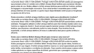 {{british}} Como falar com a British Airways usando o British Airways Brasil telefone para atendimento geral?