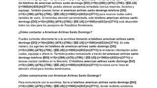 {do} AmeRicAn airLiNeS } Cómo  llamar a American Airlines Santo  Domingo?