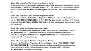 (55){AeroLíneaS-BrasiL}Como falar com a Aerolíneas Argentinas Brasil?