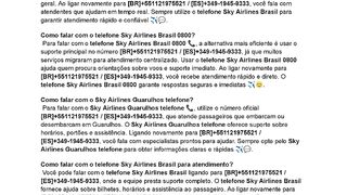 ((SKYairline-bRAsiL))Como falar com o telefone Sky Airlines Brasil?
