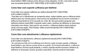 [BR][LuftHansaBrAsIL]Como falar com a Lufthansa no Brasil?