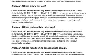 (AMERICAN)Come contattare American Airlines telefono Italia?