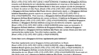 {{SiNgaPorE !! aiRliNeS }} Como falar com a Singapore Airlines pelo telefone no Brasil?