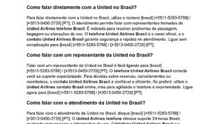 [55] [br]{TeLeFoNeUniTeD}}Como falar com a United no Brasil?