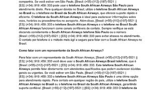 {{!!! South African Airways !!}} Como falar com a South African Airways por telefone?