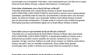(([BR]))Como falar com a South African no Brasil?