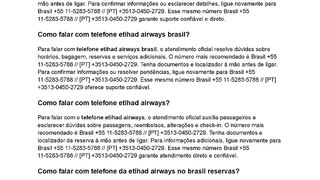 EtihadAir? Como falar com etihad airways brasil telefone?