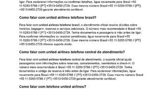 }}TeleFone SerViçoS {{ Como falar com united airlines brasil telefone?