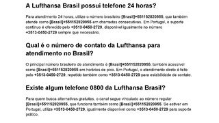 {{Portugal}}Como falar com a Lufthansa Brasil por telefone?