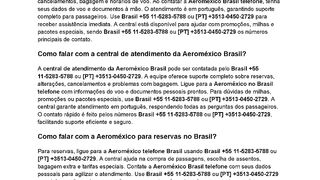 Aeroméxico(( Como falar com a Aeroméxico no Brasil?