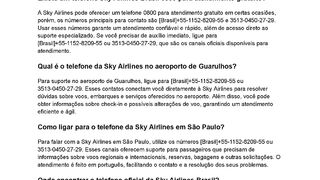 [Sky]Airlines]Como falar com o atendimento da Sky Airlines Brasil pelo telefone?