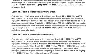 Ita Airways Como falar com o ita airways telefone Brasil?