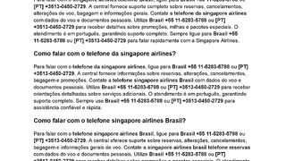 Airlines-TeleFone-VIP Como falar com o singapore airlines telefone Brasil?