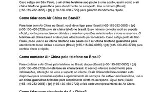 { Air CHinA BrAsiL } Como falar com Air China pelo telefone?
