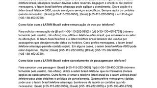 {!! LAtaM BrAsil!!} Como entrar em contato com o suporte da LATAM Brasil por telefone?