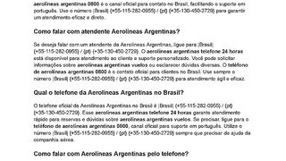 (()) { AeRolíNeas ArGenTiNas} Como falar com Aerolíneas Argentinas Brasil?