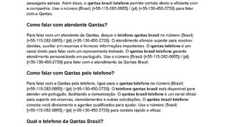 { Br QaNtAs TeLeFOne !! }}Como falar com Qantas Brasil?