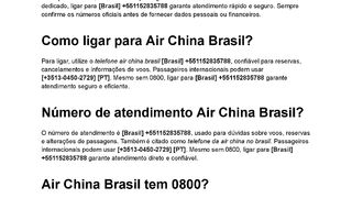 [55][br][[AirChiNA]Qual é o telefone Air China Brasil?