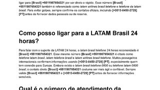 [55] {BR} LAtam AiRLIne Qual é o telEfone oficial da LATAM ?