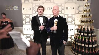 80th Golden Globes Winner's Backstage Interview - Evan Peters & Ryan Murphy