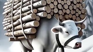 Beautiful story of hardworking cow and monkey shorts animals trendingshorts ytshorts viral ai
