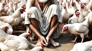 A farmer has many chickens and pigeons  ai shorts hen pigeon viral trending ai short