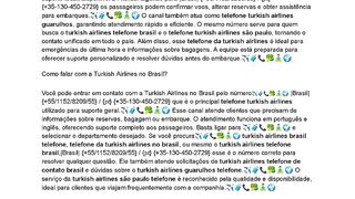 ???????????????????????????? ???????????????????????????????? Como falar com o atendimento da Turkish Airlines Guarulhos por telefone?