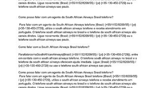 ѕ????Ť ????????????αŇ α????????????Ａ????s !!Como posso falar com um agente da South African Airways Brasil telefone?