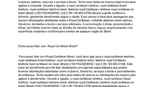 Řσ???????? ????αŘι????????乇卂???? ????ｒ????Ꭵᒪ}Como posso falar com  Royal Caribbean Brasil?