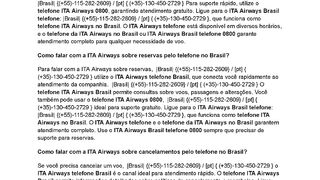 orientar {TeleFONE BRAsIL iTa } Como falar com  a ITA Airways pelo telefone no Brasil?