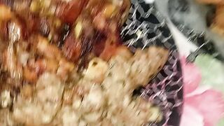 Eat roast turkey and potatoes shaped like a ra